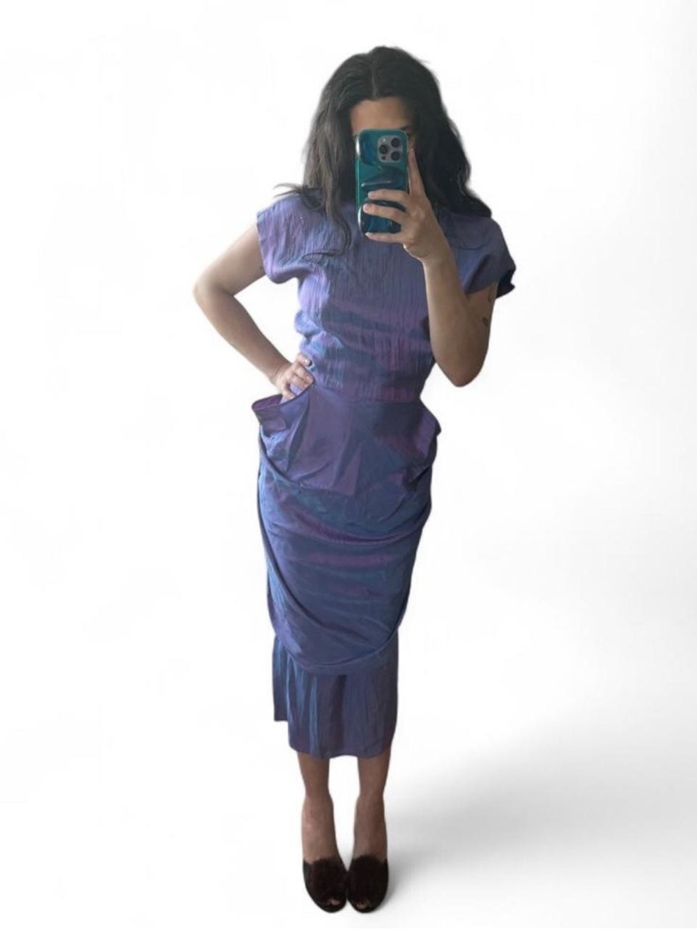 Vintage purple iridescent cocktail dress